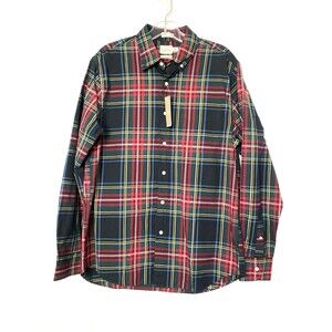 J.Crew Plaid Cotton Shirt Size M Men Classic Button Down Multicolor Long Sleeve
